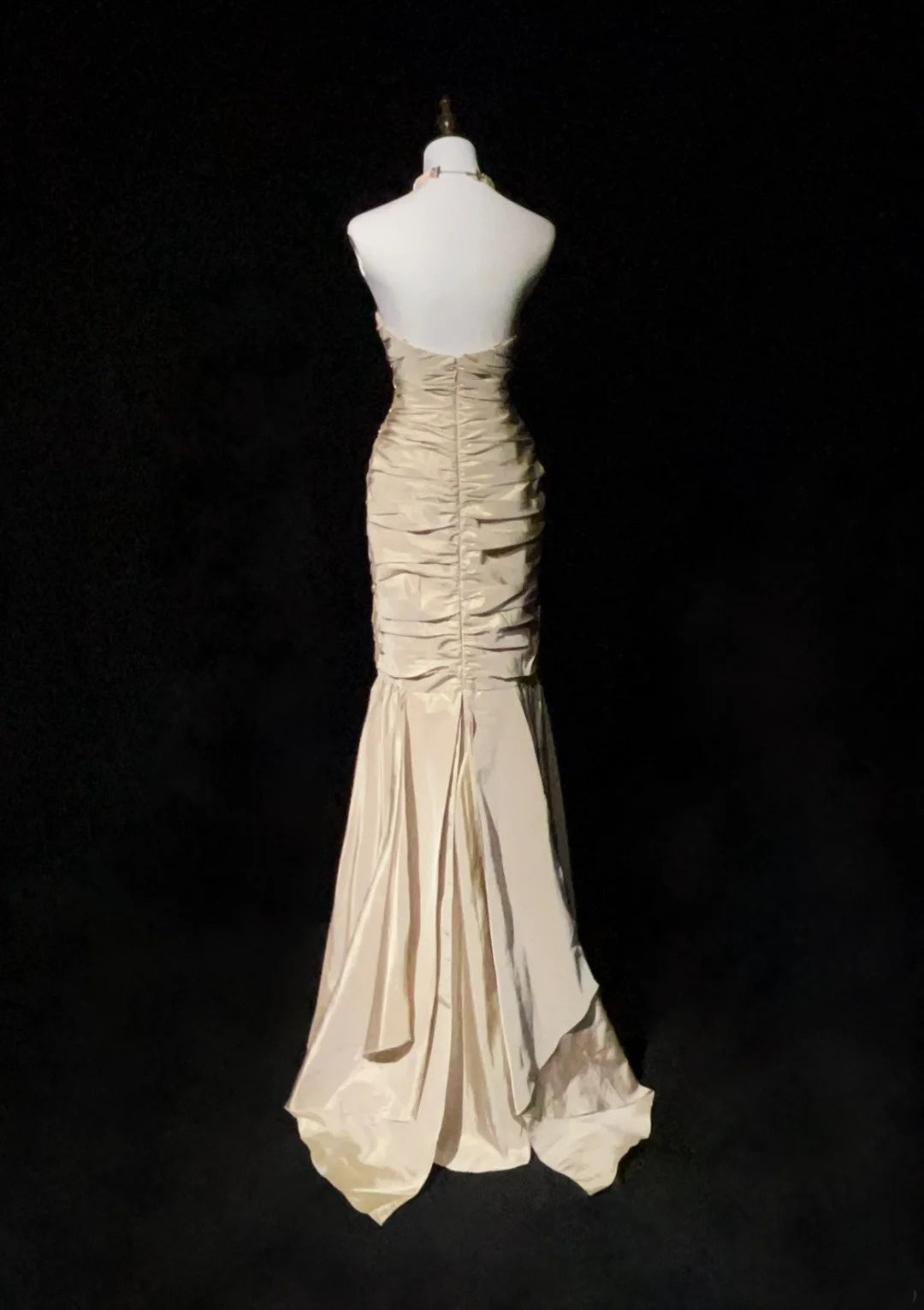 Vintage Abschlussballkleider 2000er Meerjungfrau Sweetheart Champagner mit Perlenbesatz Langes Ballkleid N3023