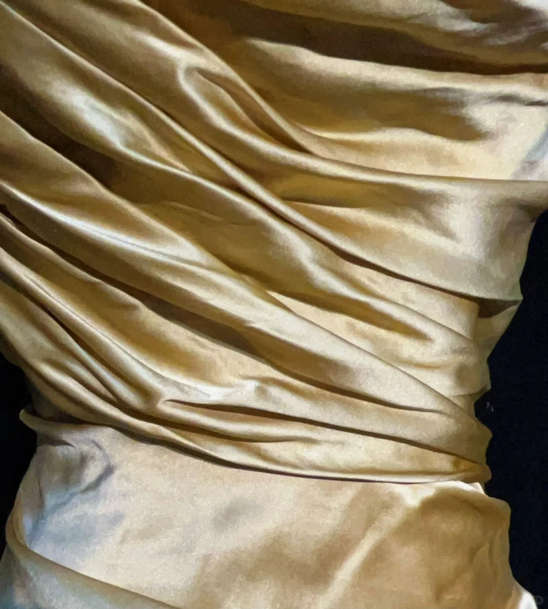 Bescheidene Ballkleider Meerjungfrau Neckholder Gold Satin mit Perlenstickerei Spitze Langes Festliches Abendkleid N3865
