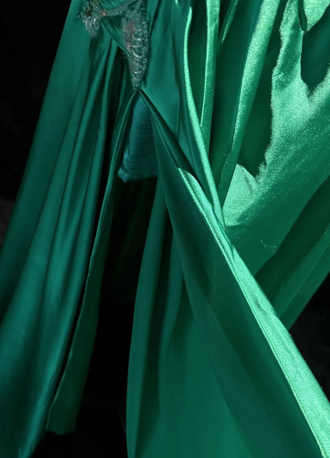 Vintage Prom Dresses Inspo Mermaid Square Neck Green Satin 90s With Appliqued For Women Formal Gowns N3332