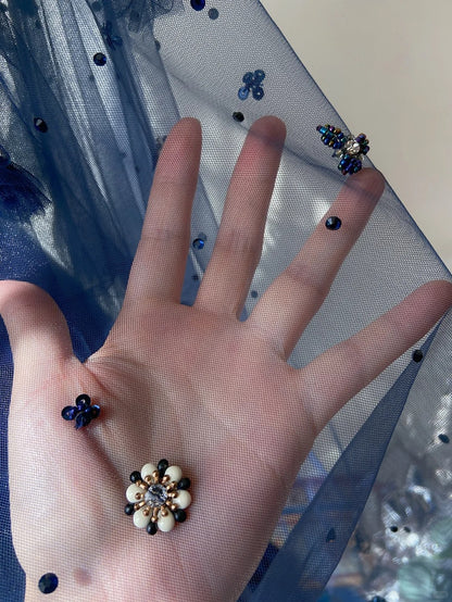 Vintage Ballkleider Inspo A-Linie Empire V-Ausschnitt Marineblau Satin 90er Mit Ärmeln Abendkleider N3314