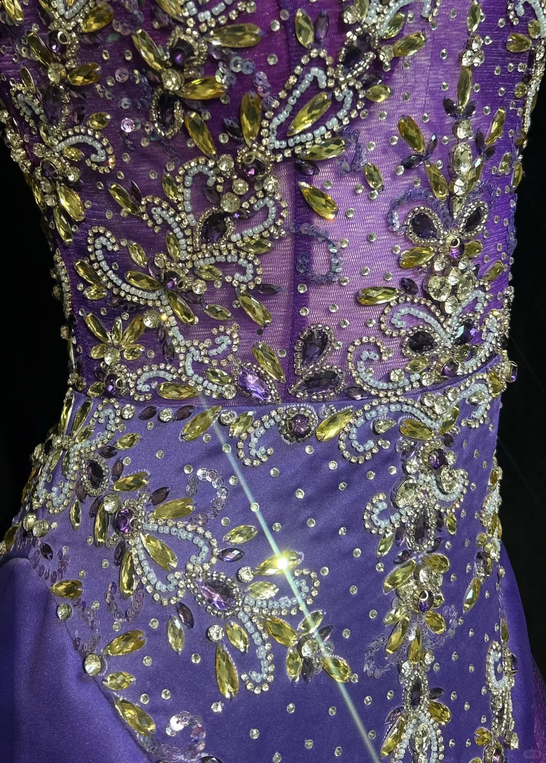 Sirène Vintage Col Bateau Violet Avec Perles Tulle Robes De Bal Longues Inspirations Tenues De Soirée RB4343