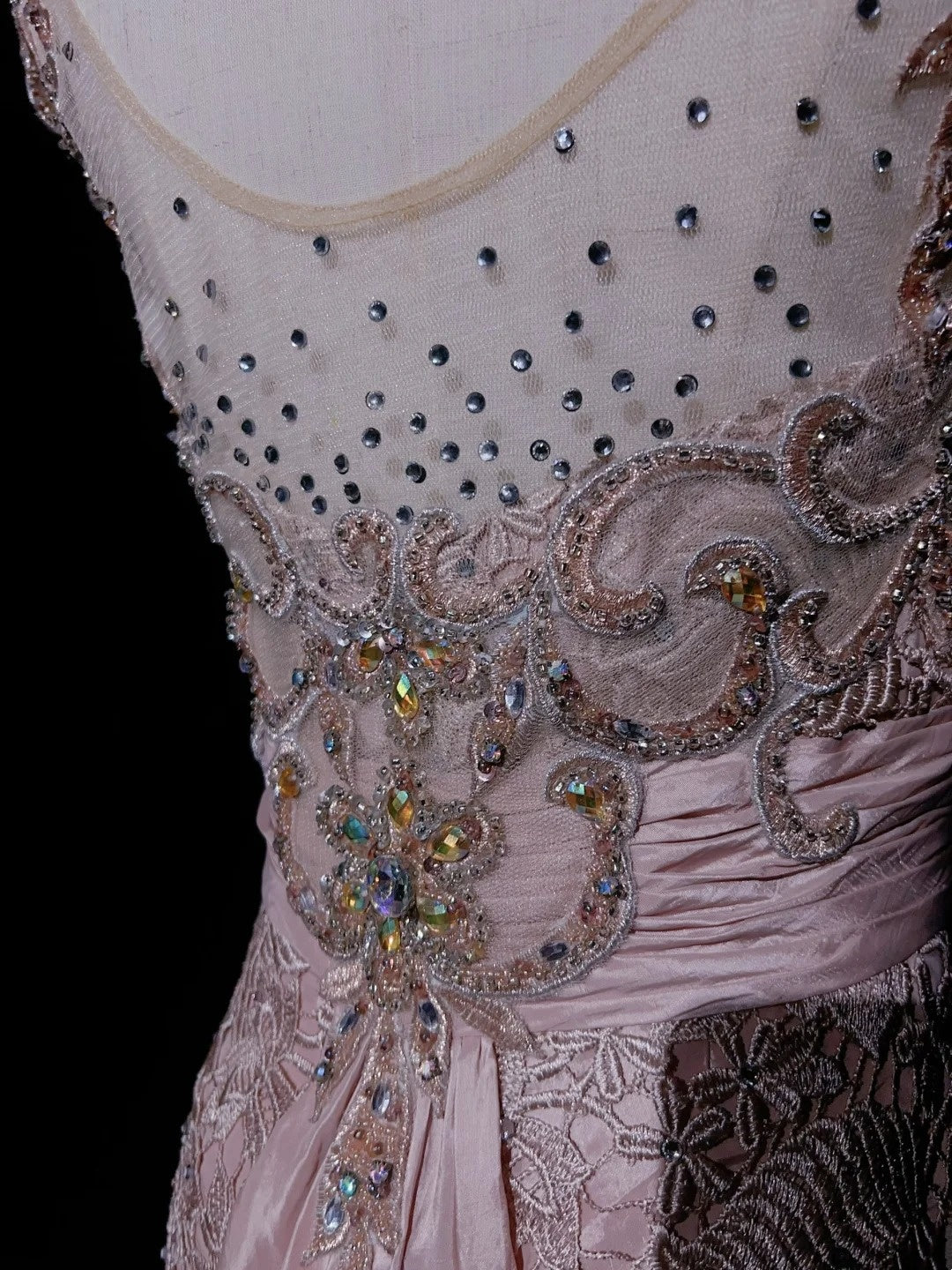 Vintage Prom Dresses 1960s Mermaid V Neck Pink Lace With Appliqued Beaded Long Prom Gown N3107
