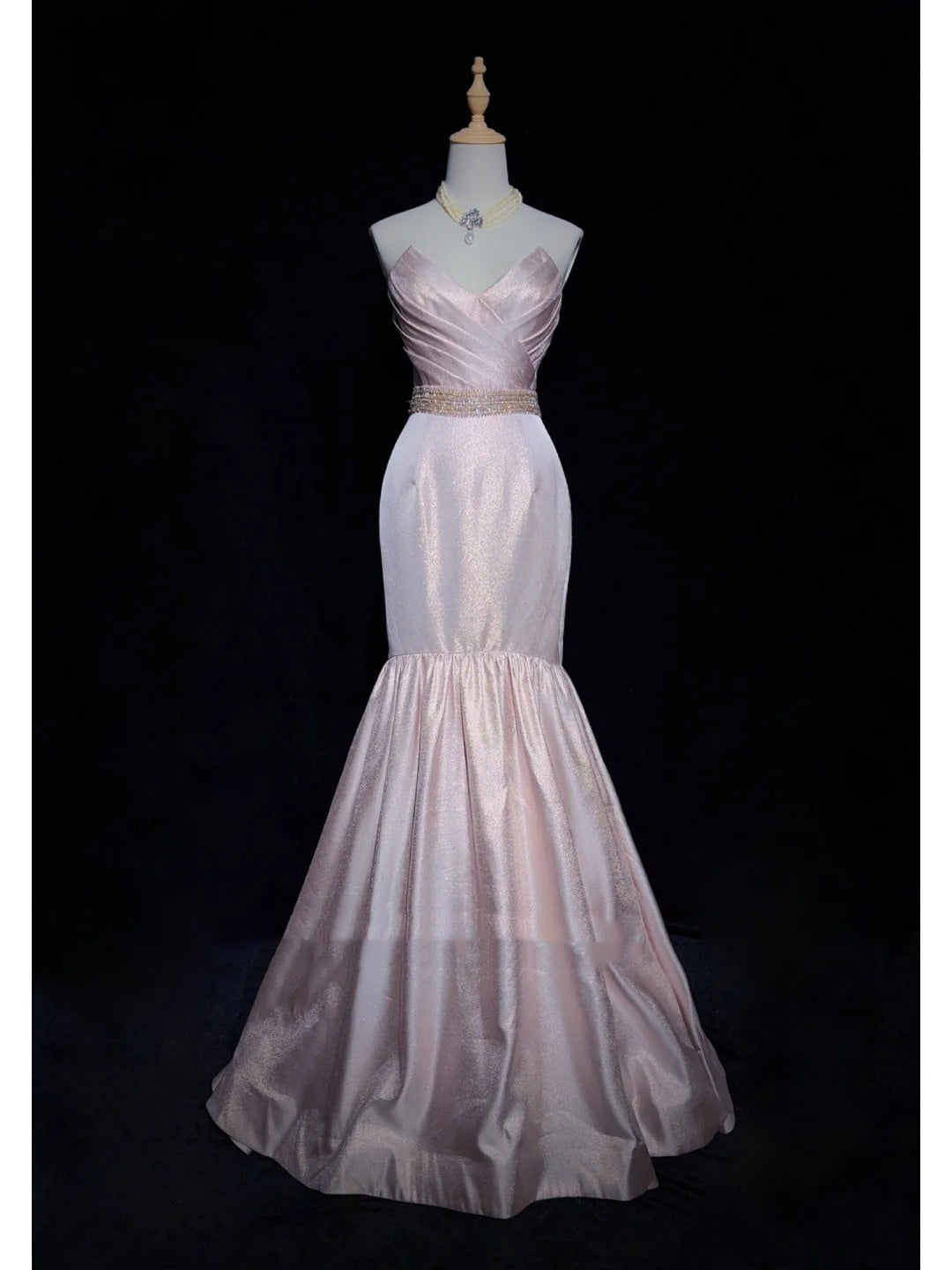 Wunderschöne Abiballkleider Meerjungfrau Sweetheart Rosa mit Rüschen Langen Abendkleidern N3346