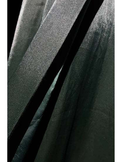 Robes de bal modestes trapèze à bretelles spaghetti vert foncé sans manches longues tenues de soirée formelles N3622