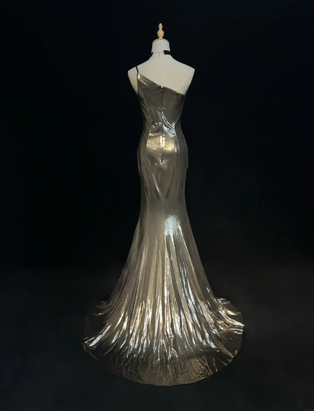 Wunderschöne Abschlussballkleider Meerjungfrau One Shoulder Satin mit Rüschenmieder Lange Abendkleider N3370