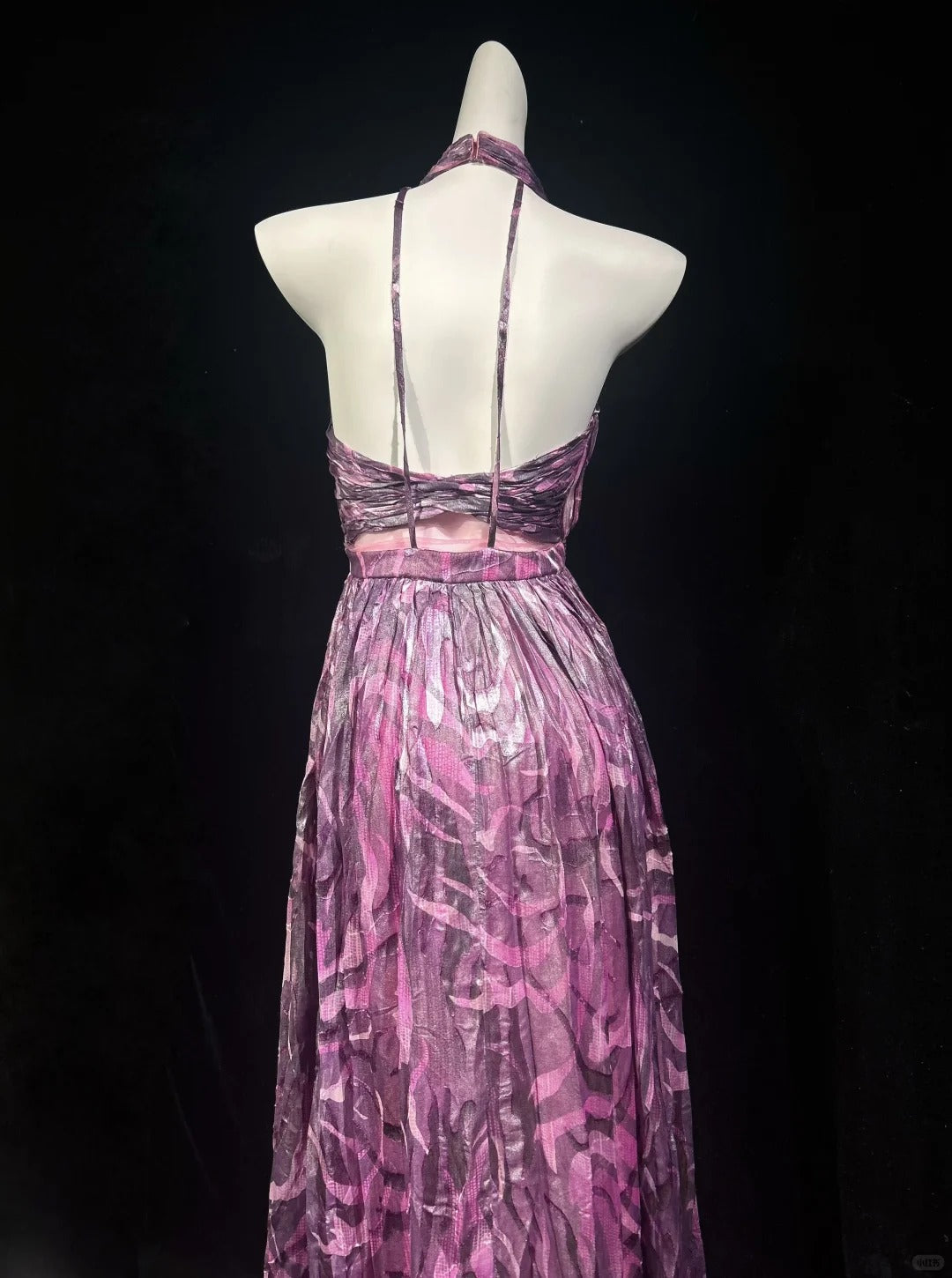 Vintage Prom Dresses 1960s A line Halter Sleeveless Pink Lace Long Evening Formal Outfits RB5143