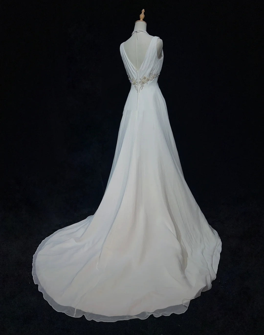 Unique Wedding Dresses A line V Neck White Chiffon Beach Summer Boho Long Bridal Gown N3298