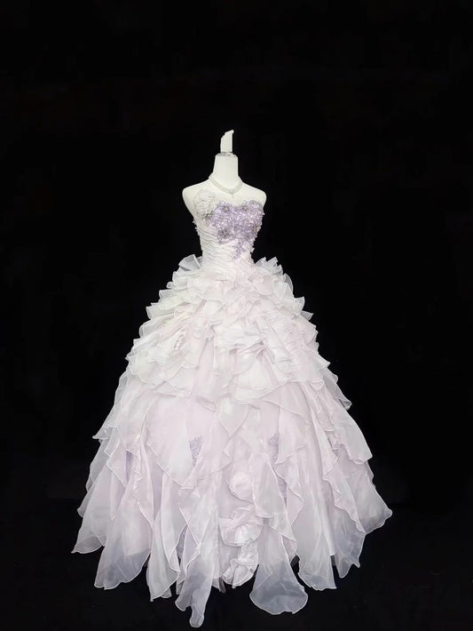 Sweet 16 Dresses Long Ball Gown Sweet Sixteen Long Birthday Dress Sweetheart Light Lilac Formal Gown RC0312