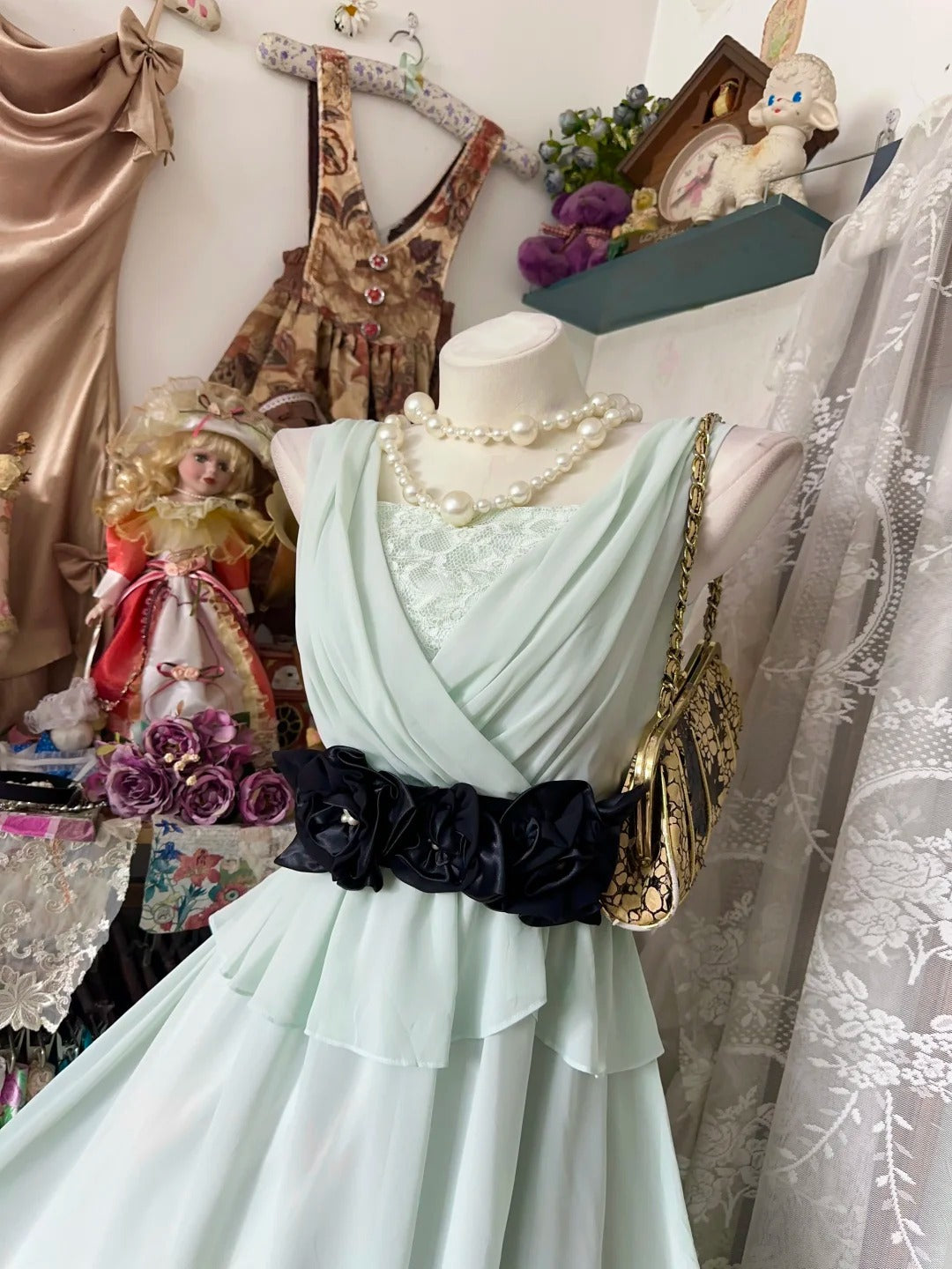Vintage A Line Mint Green Chiffon Short Cocktail Homecoming Dresses Ideas Hoco Outfits RB5295