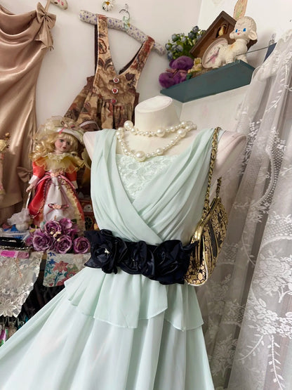 Vintage A Line Mint Green Chiffon Short Cocktail Homecoming Dresses Ideas Hoco Outfits RB5295