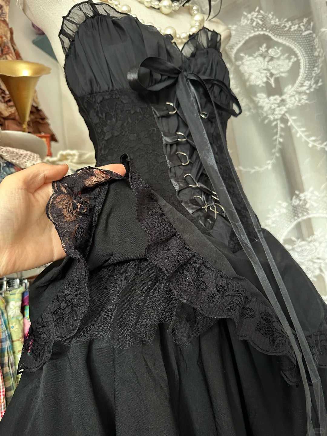Vintage A line Spaghetti Strapp Black Short Graduation Birthday Outfits Homecoming Dresses N3729