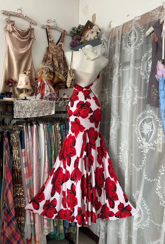Sexy Meerjungfrau Trägerloses Rotes Satin Langes Abschlussballkleid Partykleid 19. Geburtstag Outfits Abschlusskleid N2837