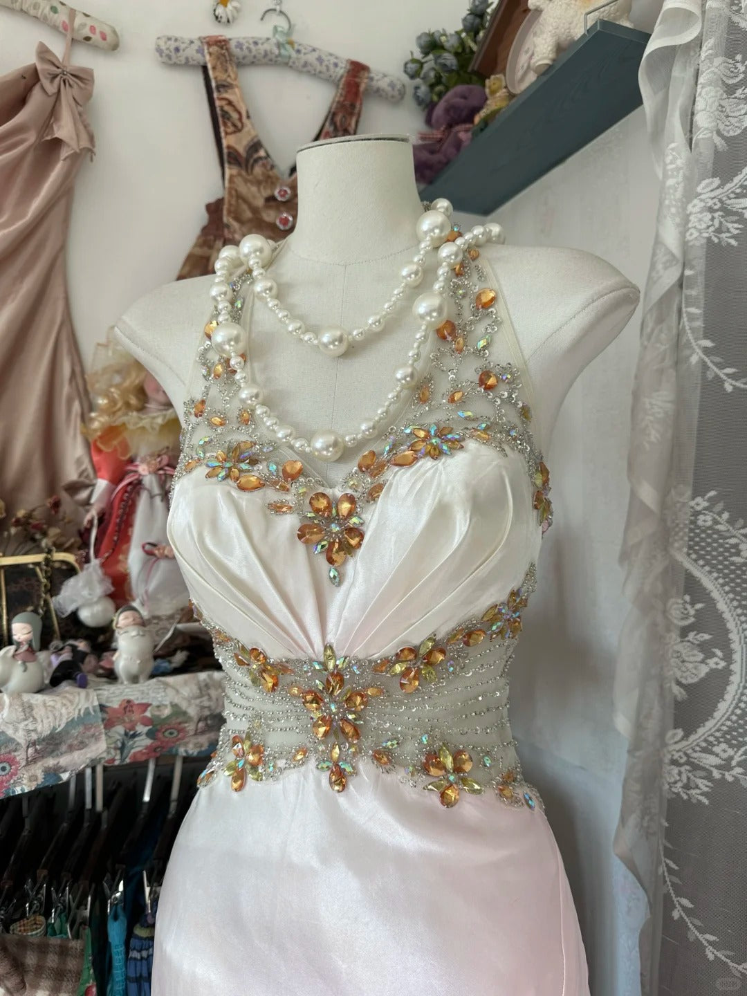 Robe de bal longue sirène rose ombré à col en V et fente, idéale pour les jeunes filles de 16 ans (N1171)