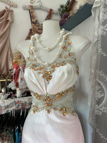 Robe de bal longue sirène rose ombré à col en V et fente, idéale pour les jeunes filles de 16 ans (N1171)