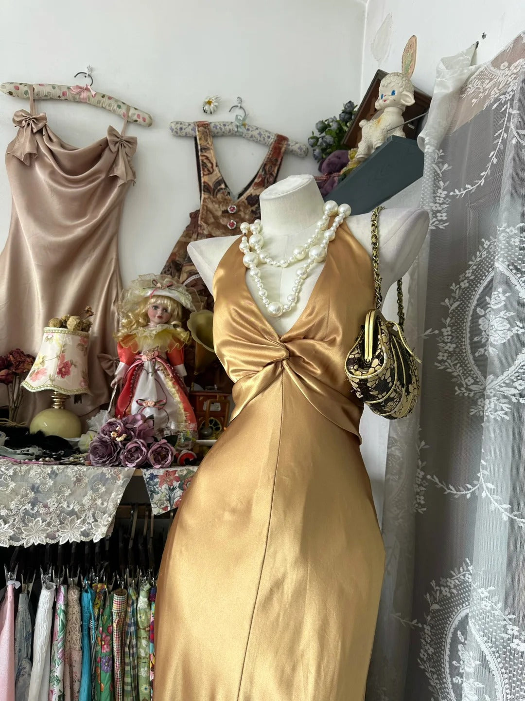Robes de bal élégantes sirène dos nu satin doré longues robes de soirée formelles N3766