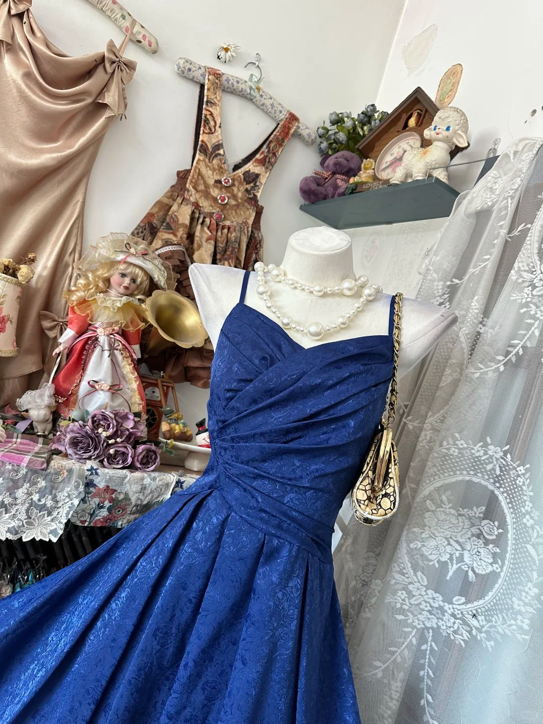 Cute Ball Gown Spaghetti Straps Royal Blue Short Party Dresses Homecoming Cocktail Gowns RB8985