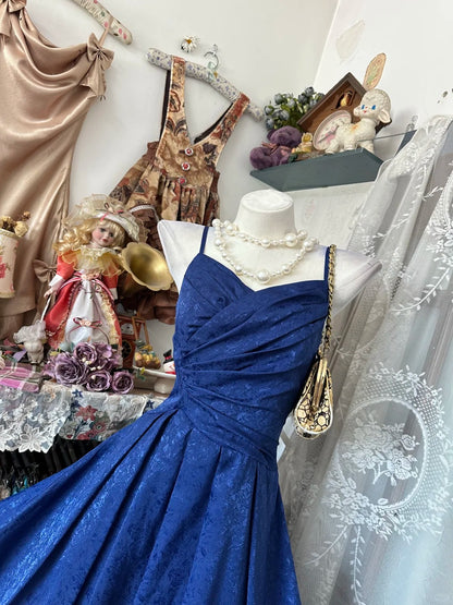 Cute Ball Gown Spaghetti Straps Royal Blue Short Party Dresses Homecoming Cocktail Gowns RB8985