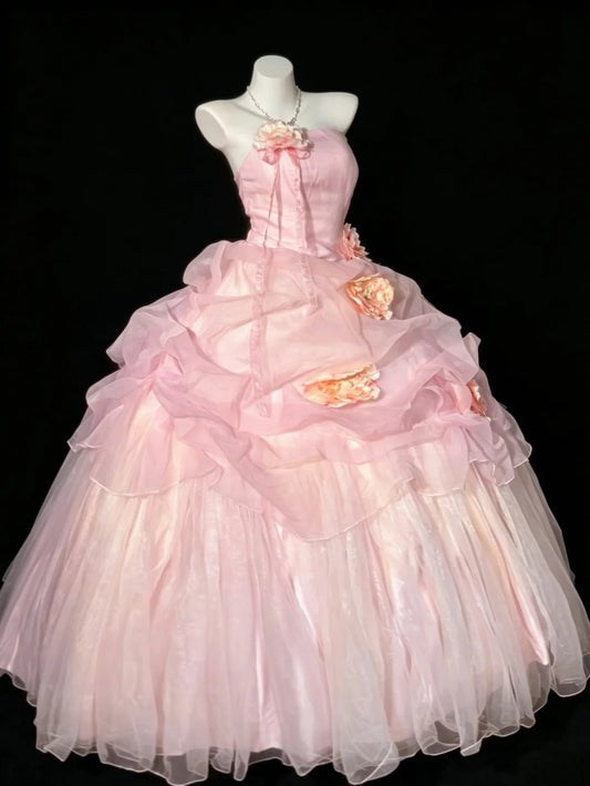 Feen-Quinceañera-Kleid, Ballkleid, Schatz-Ausschnitt, Hellrosa, gestuft, Sweet 16, Quinceañera-Kleider, 15 Vestidos De Fiesta N4478