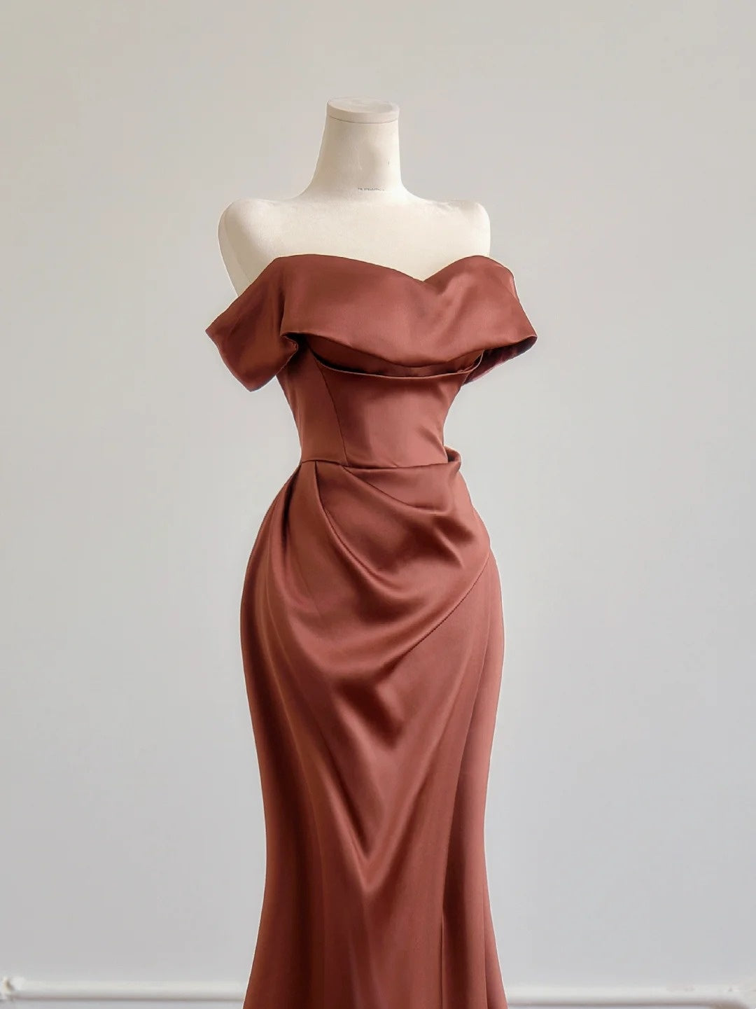 Robe de bal sirène glamour à épaules dénudées et manches courtes, robe de soirée longue, robe de fête d'anniversaire N378