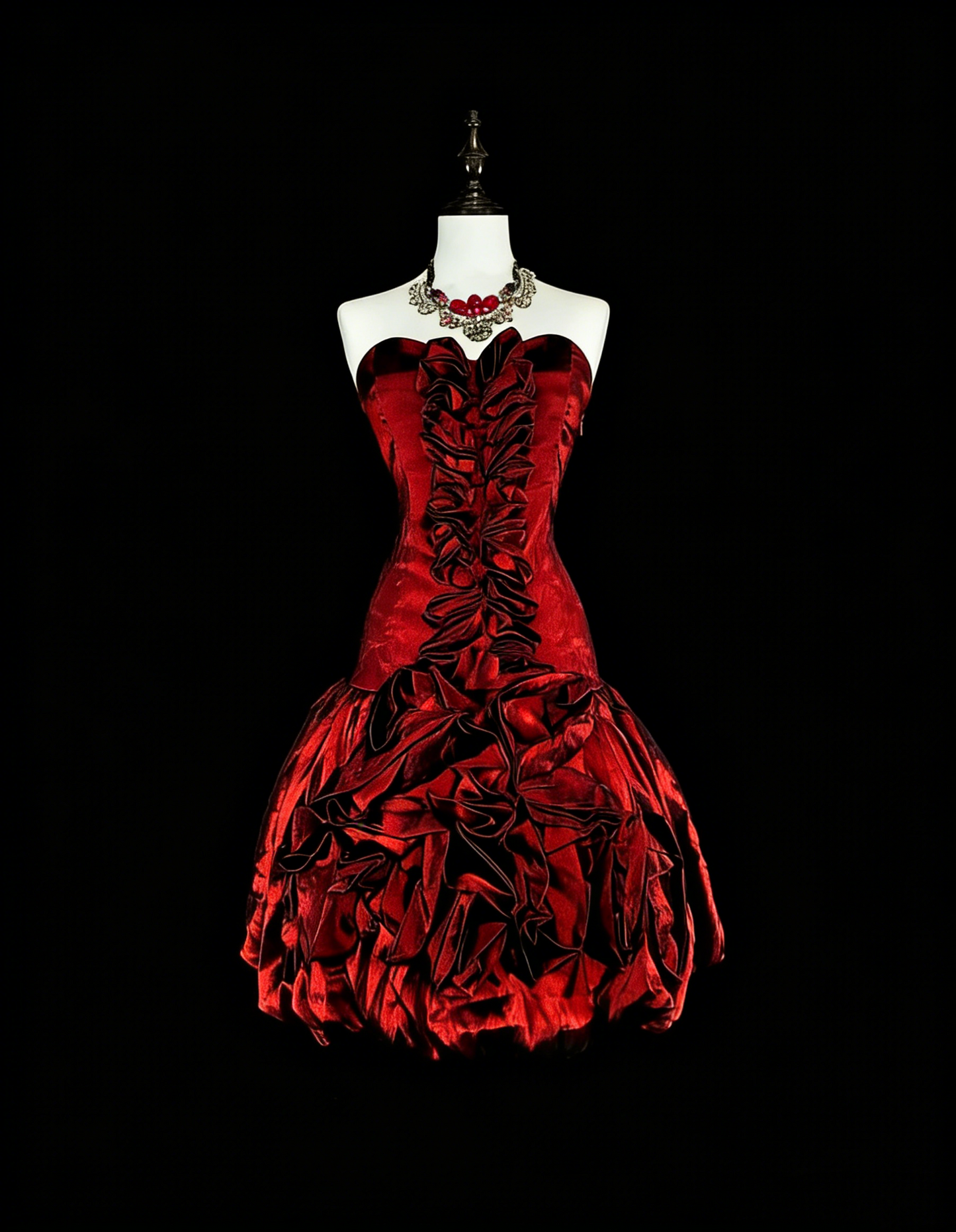 Mini Robe de Bal Courte en Satin Bourgogne Cœur Princesse Fourreau Robes de Hoco N3066