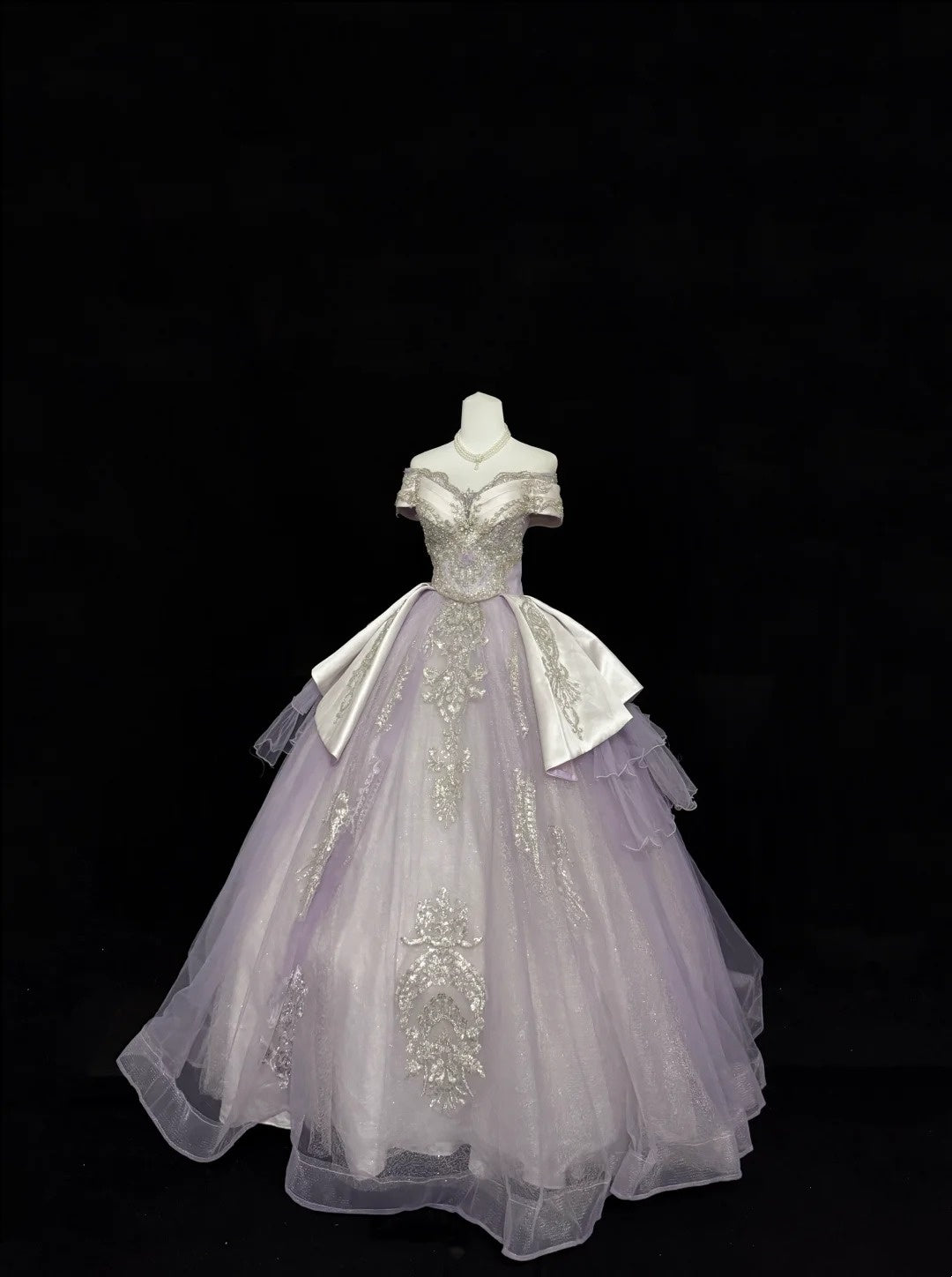 Sweet 16 Dresses Long Ball Gown Sweet Sixteen Long Birthday Dress Off Shoulder Lilac Tulle Formal Gown RC0280