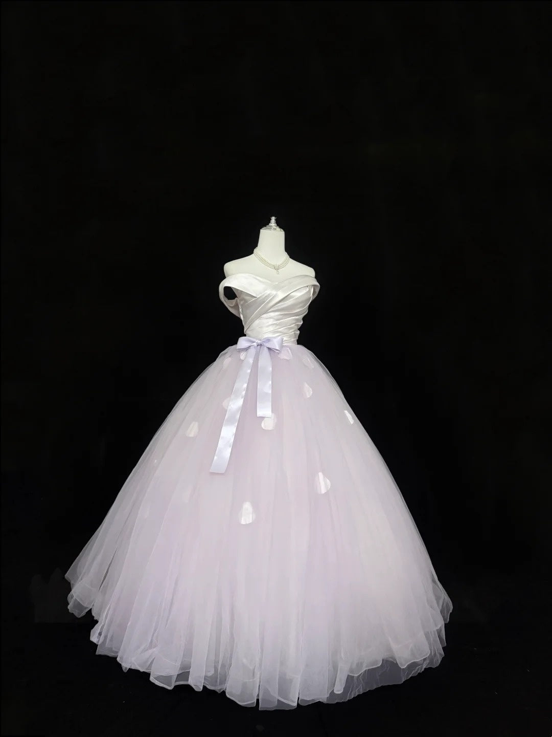 Sweet 15 Quinceanera Dress Ball Gown Off Shoulder Lilac With Sleeves Long 15th Birthday Gown RC0308