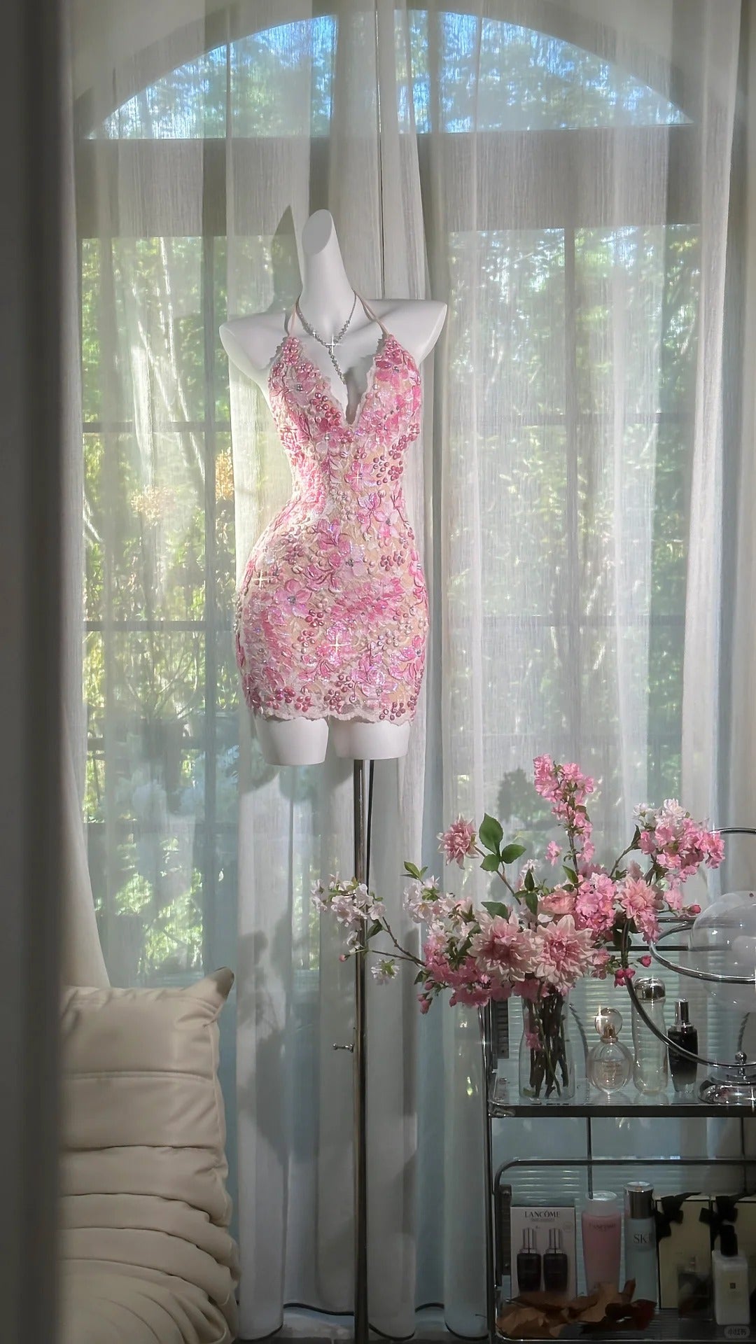 Mignon Fourreau Licou Dentelle Courte Idées Robe Anniversaire 16 ans Tenues de Rentrée N3553