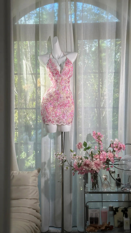 Mignon Fourreau Licou Dentelle Courte Idées Robe Anniversaire 16 ans Tenues de Rentrée N3553