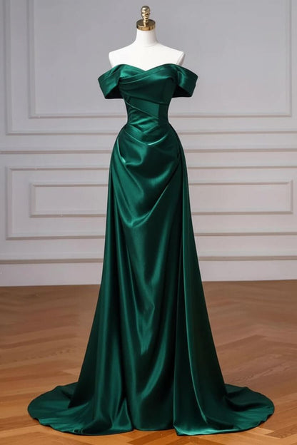 Robe de bal bleu marine à épaules dénudées et traîne amovible N1853