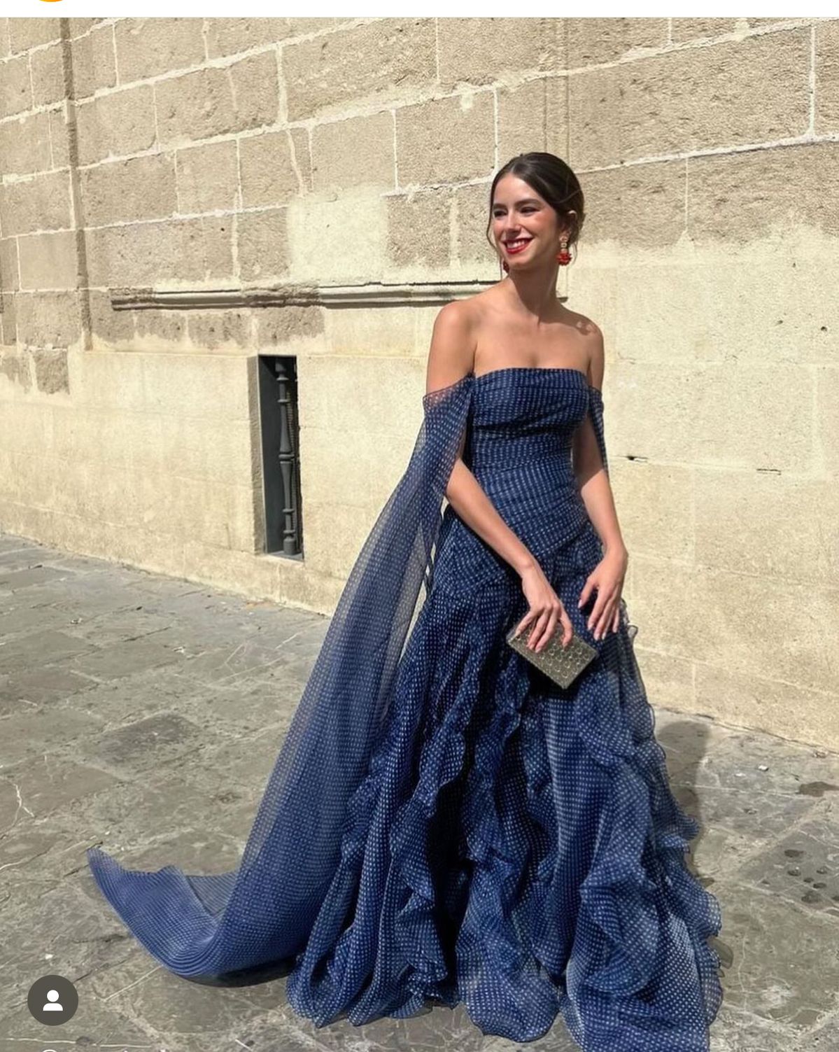 Robe longue de soirée sirène sans bretelles et à pois, épaules dénudées, bleu marine, pour invitée de mariage et bal de promo N2346