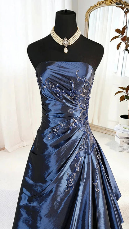 Bezauberndes, perlenbesetztes Ballkleid für Seniorinnen, elegantes Partykleid für den Schulabschluss N1620