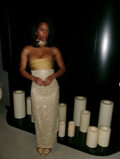 Pretty Mermaid Strapless Long Yellow Sequin Satin Party Dresses Prom Dresses Graduation Gown N887