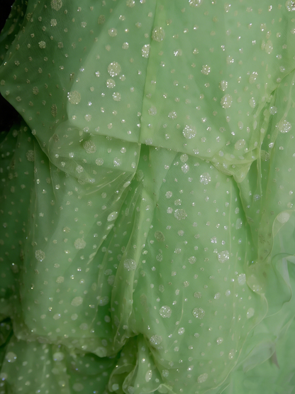 Robe de bal modeste en organza vert, décolleté cœur, style années 80, robe longue inspirée des robes de soirée vintage pour les 16 ans (N1311)