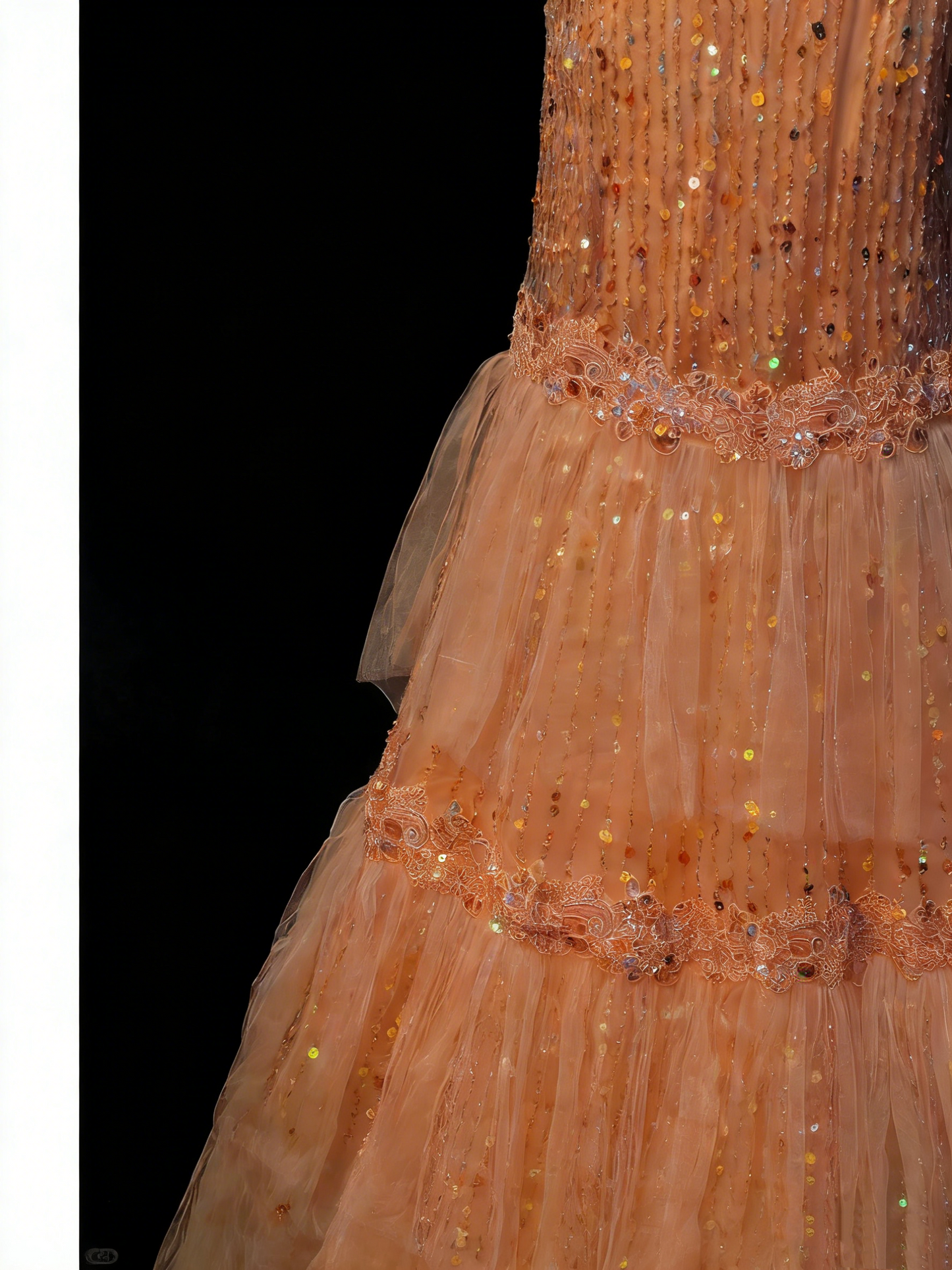 Elegantes, orangefarbenes Meerjungfrauen-Kleid mit herzförmigem Ausschnitt und Lagenlook – perfekt für College, Abschlussball und andere festliche Anlässe für Teenager (N1189)
