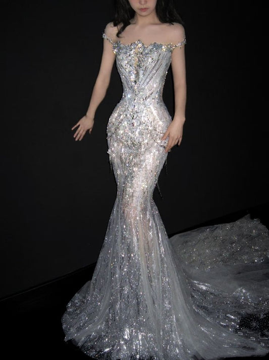 Elegant Mermaid Off The Shoulder Long Prom Dresses Inspiration Party For Skirt Outfits for Every Occasion Formal Gown RB8944