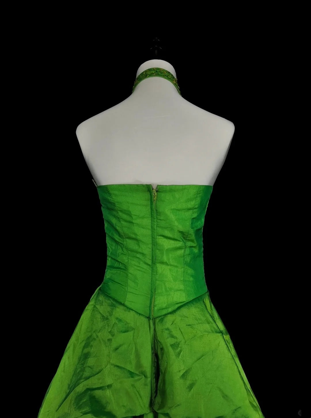 Vintage Prom Dresses Aesthetic 1950s Retro Mermaid Halter Green Long Party Dress N2020