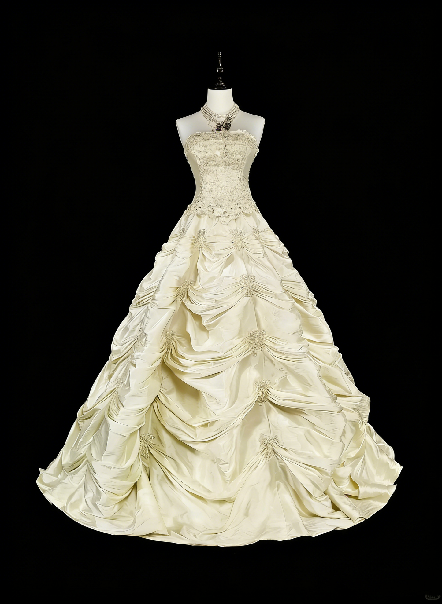 Robe de mariée vintage années 80, robe de bal bustier en taffetas, robe longue cintrée, modèle N1465