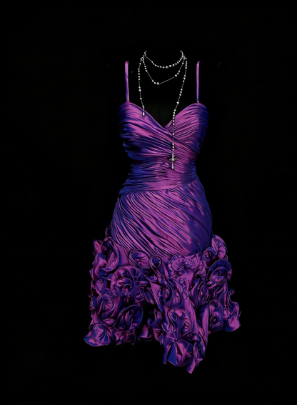 Robe d'été femme, nouveauté, style vintage rétro, sirène, satin raisin, robes de soirée N2234
