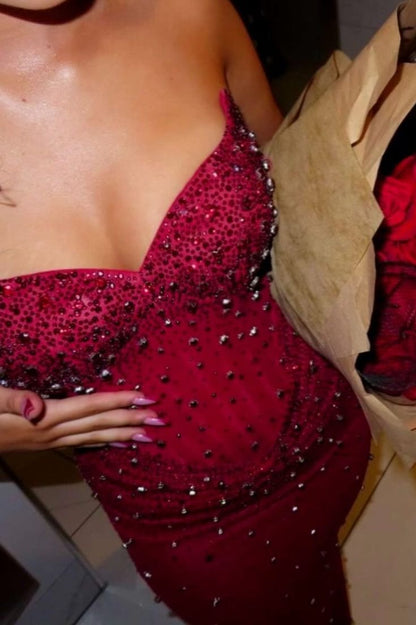 Sexy Mermaid Strapless Champagne Silver Beads Sequin Prom Dresses Party Dress 20th Birthday Outfits Graduation Dress RB1385