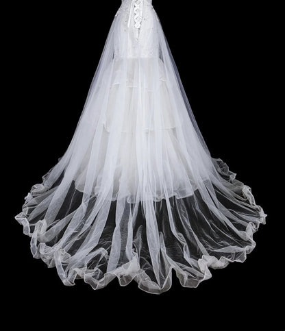 Vintage Prom Dresses Aesthetic 1950s Retro Mermaid White Tulle Lace Long Party Dress N2367