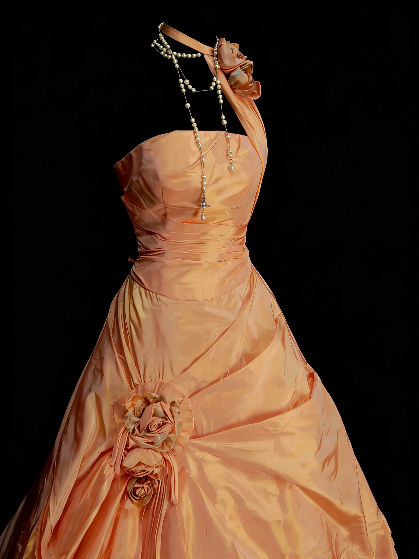 Robe de bal charmante à une épaule orange pour Sweet 16, robe de quinceañera en taffetas ornée de fleurs 3D, longue, taille 15, Vestidos De Fiesta N1312