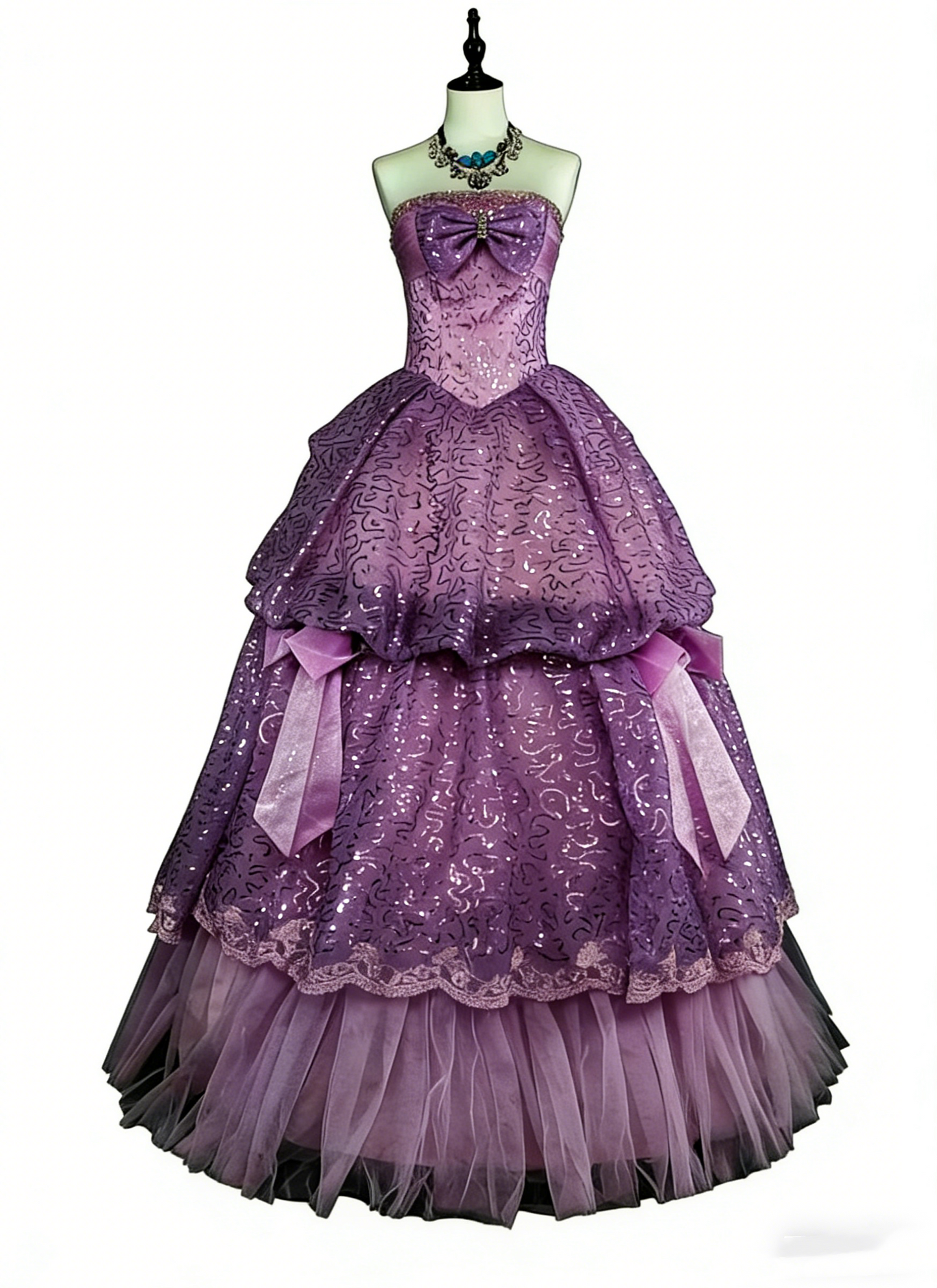 Belles robes de bal pour le bal de fin d'année, en tulle violet, bustier, avec nœud, longues tenues de soirée N3421