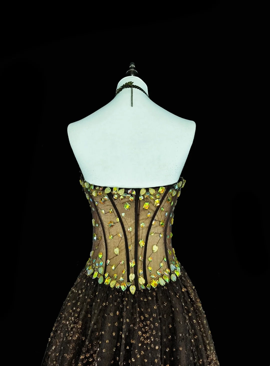 Vintage Prom Dresses Ästhetik 1970er Retro Ballkleid Trägerloses Schwarzes Tüll Langes Abendkleid N2153