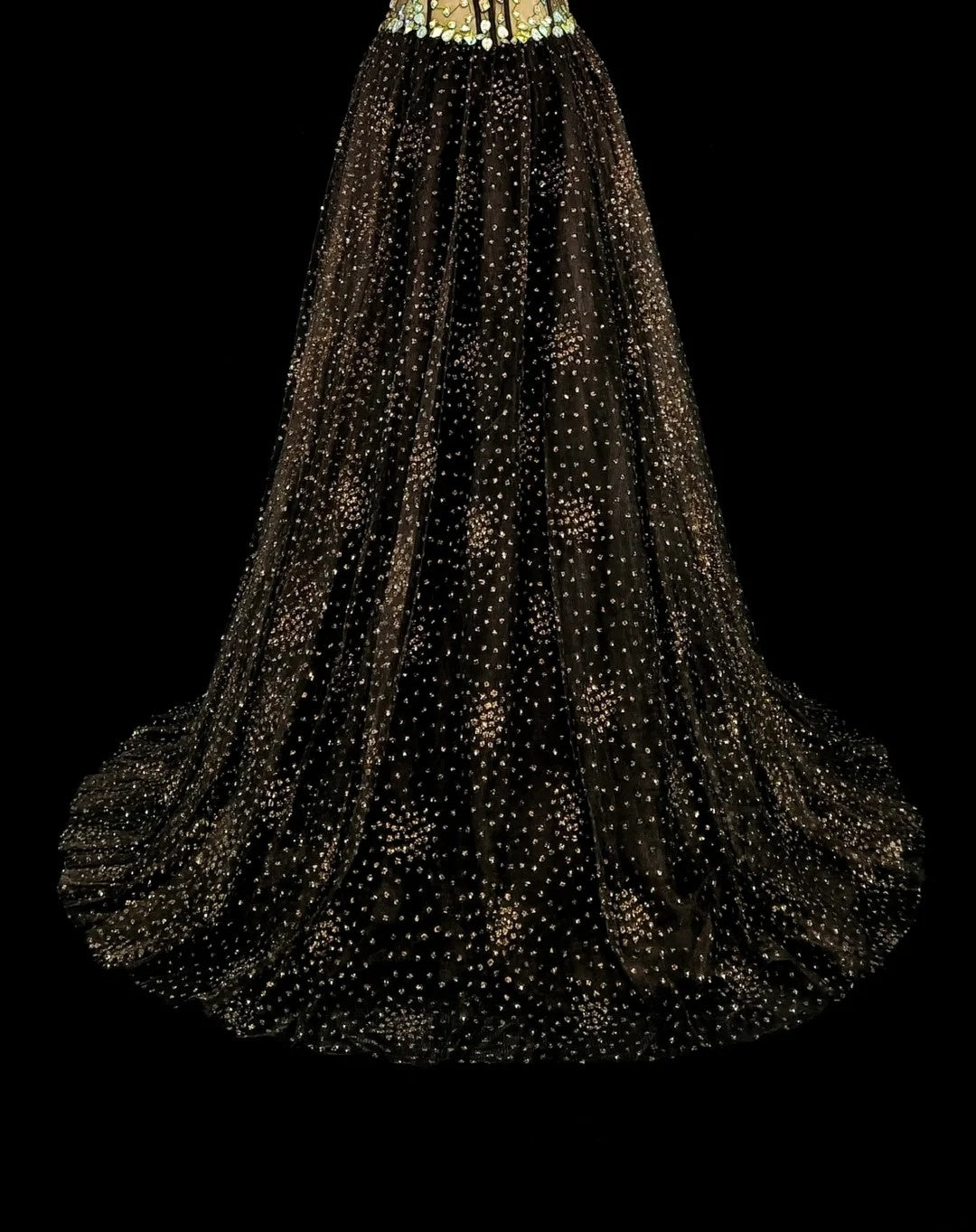 Vintage Prom Dresses Ästhetik 1970er Retro Ballkleid Trägerloses Schwarzes Tüll Langes Abendkleid N2153