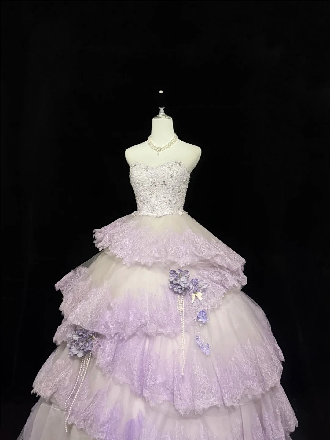 Sweet 16 Dresses Long Ball Gown Sweetheart Lilac With Lace Sweet Sixteen Birthday Gown RC0293