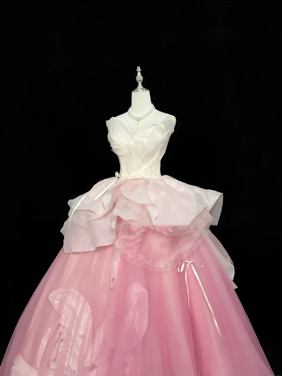 Sweet 15 Quinceanera Dress Ball Gown Sweetheart Pink With Flowers Tulle 15th Birthday Gown RC0269