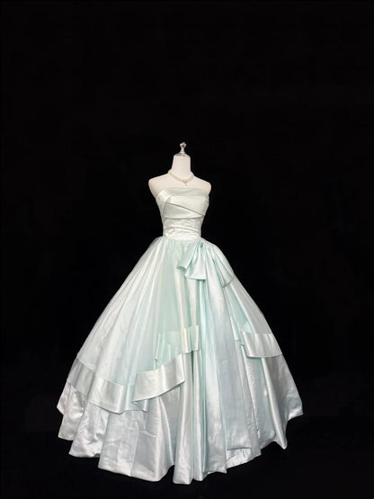 Sweet 16 Dresses Long Ball Gown Sweet Sixteen Long Birthday Dress Strapless Satin Formal Gown RC0297