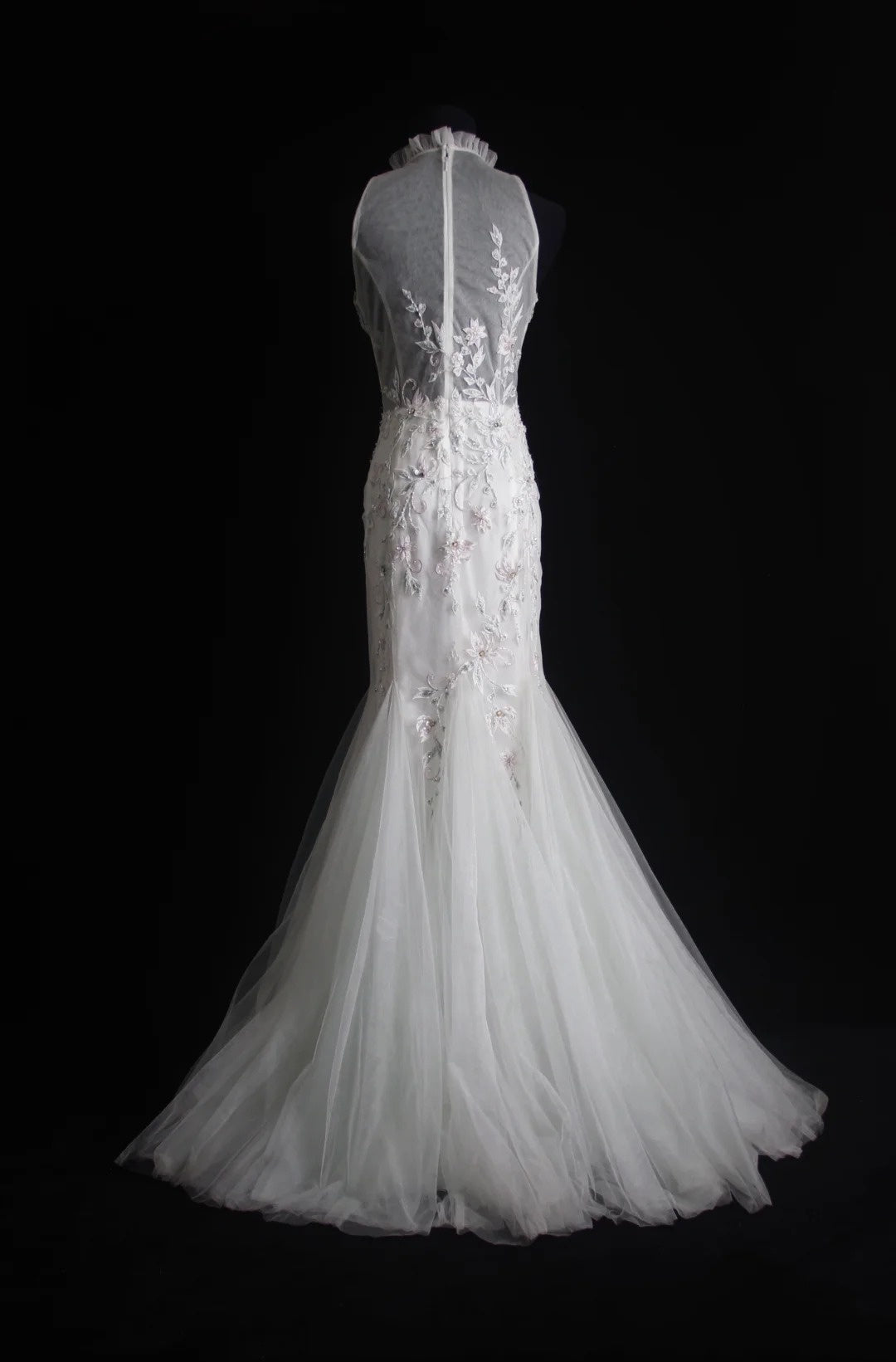 Robe de bal longue blanche rétro sirène à encolure ronde avec appliques, inspiration années 2000, tenue de soirée pour un 19e anniversaire, N505