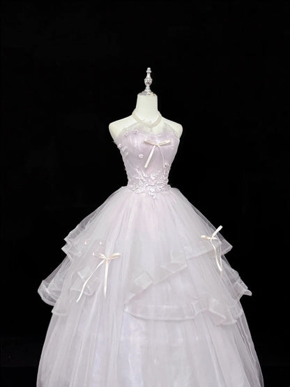 Sweet 16 Dresses Long Ball Gown Sweet Sixteen Long Birthday Dress Strapless Light Lilac Tulle Formal Gown RC0310