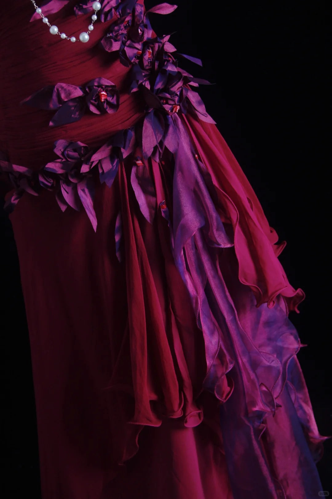 Wunderschöne Abiballkleider A-Linie Trägerlos Hot Pink Chiffon Lange Abendkleider N3436